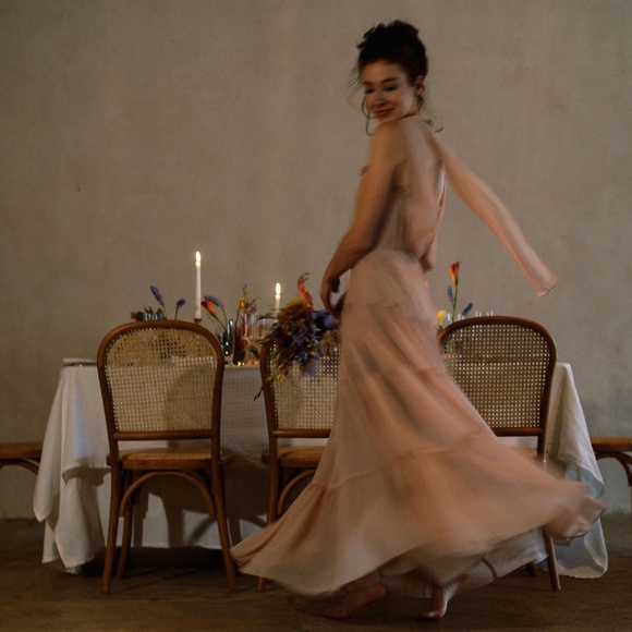 Anthropologie BHLDN Prom Formal Wedding Guest Dress Dusty Rose Size 2 - Picture 4 of 14